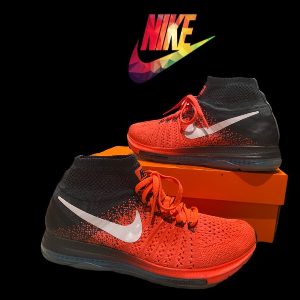 Nike Zoom All Out Flyknit 845361-600 Hot Punch/White Women's Sneakers Sz 7